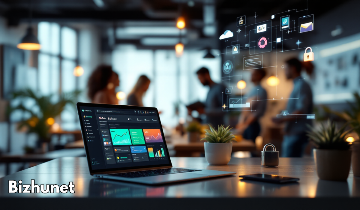 Bizhunet e-commerce platform dashboard showcasing AI-driven tools for business growth.