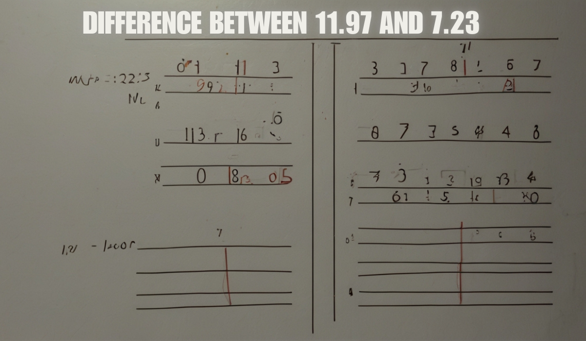 Difference Between 11.97 and 7.23